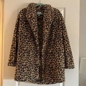 Calvin Klein Fuzzy Cheetah Print Jacket